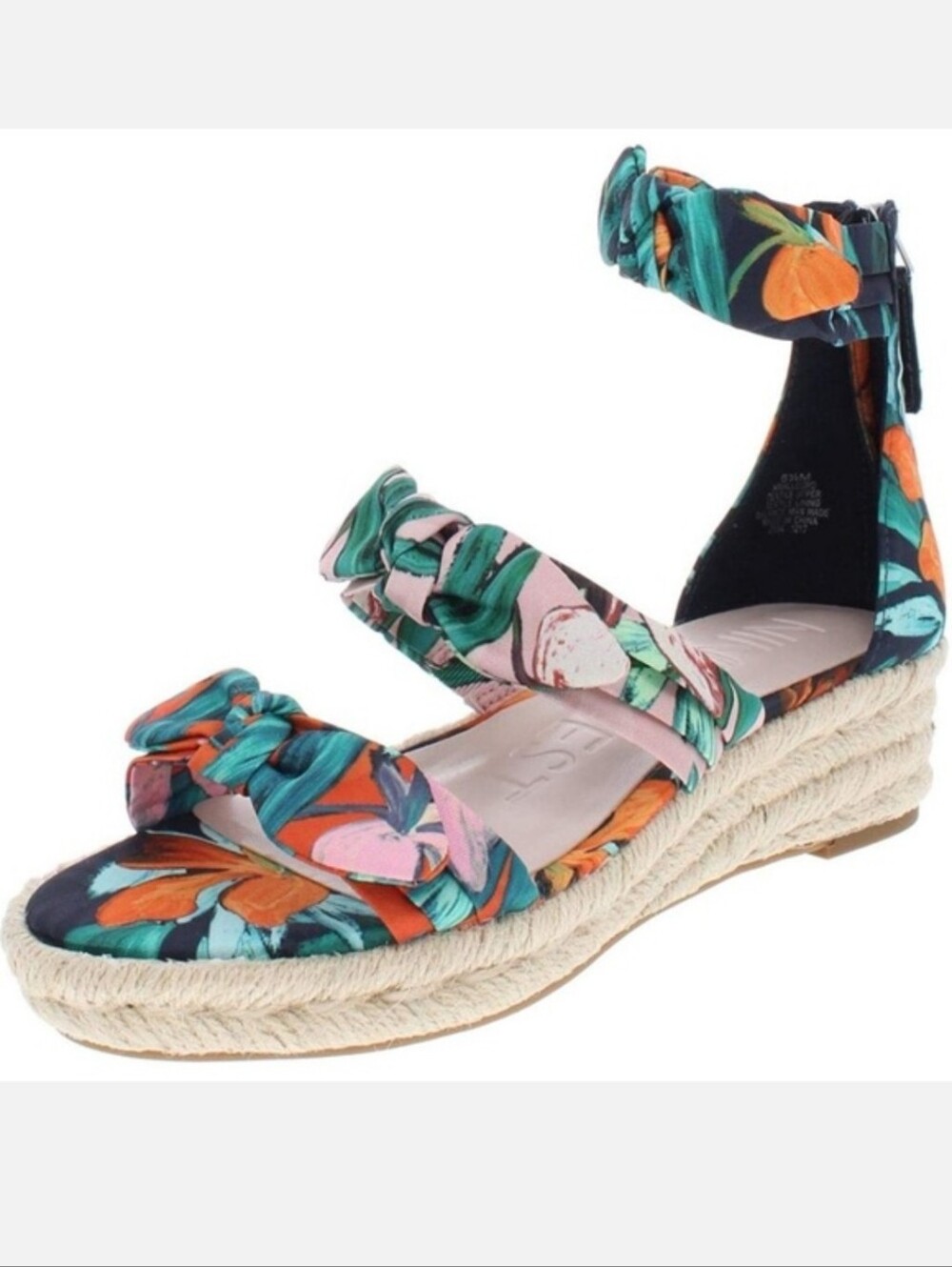 Nine West Allegro Open Toe Espadrille Sandals with Bow Details